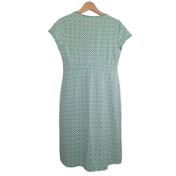 Boden Geo Print Short Sleeve V-Neck SZ 8R Sheath Dress - Picture 3 of 15